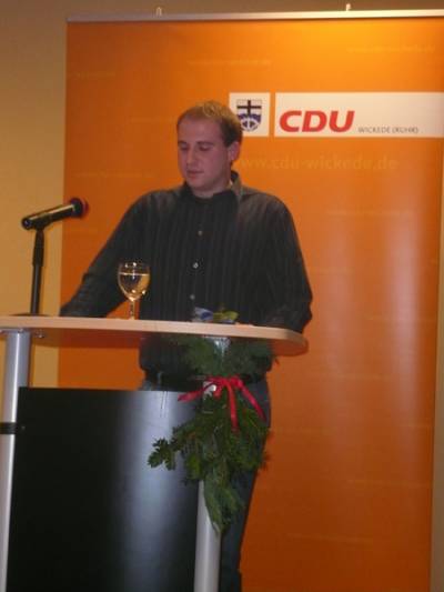 08.12.2010, Jahreshauptversammlung der CDU Wickede (Ruhr)- Grußwort des Vorsitzenden der Jungen Union Christoph Prenger