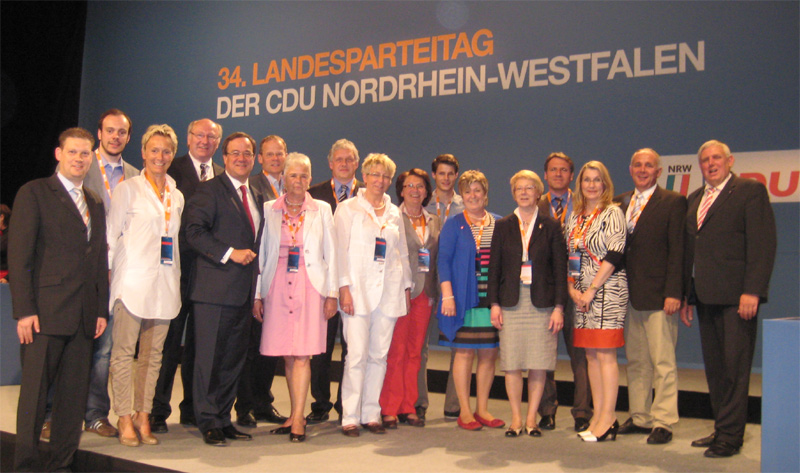 Delegierte aus dem Kreis Soest mit Armin Laschet und Karl-Josef Laumann